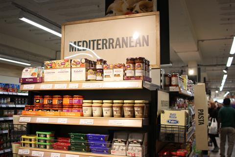 A new Mediterranean section features a host of European sauces and ingredients